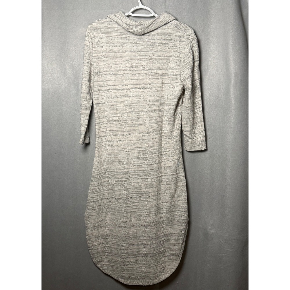 Anthropologie Saturday Sunday Cowl Neck Dress Grey Space Dye Knit 3/4 Sleeve S - Picture 3 of 6